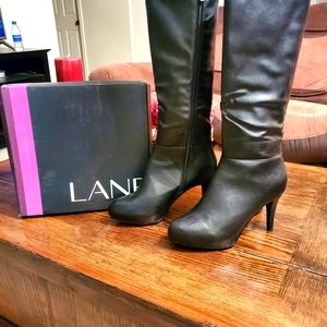 Lane Bryant Black Wide Calf Boots in 9W